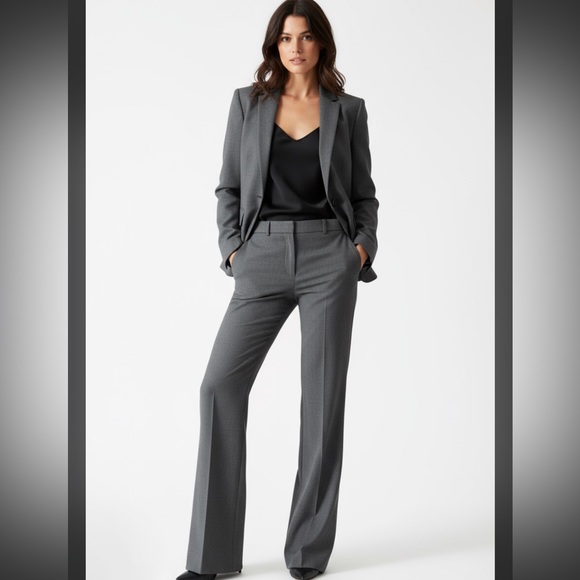 Theory Pants - Theory 2 Piece Suit- Wool Grey Blazer and Trousers